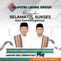 Hj.Meriyatul Jannah dari UD.PUTRI LEORA GROUP Ucapkan Selamat kepada H. Slamet Junaidi dan Ra Mahfud