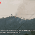 Gunung Ranggagading di Gegerbitung Sukabumi Terbakar, Api Menjalar dari Releng Menuju Puncak